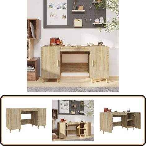 Bureau Chêne sonoma 140x50x75 cm Bois d'ingénierie - Bureau Ordinateur - Bureau Chêne - Meuble De Bureau - Bureau Moderne - Bureau Design