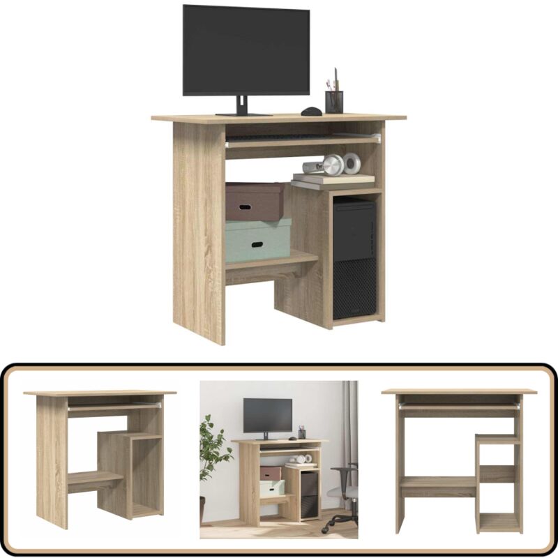 Vidaxl - Bureau Chêne sonoma 80x45x74 cm Bois d'ingénierie - Bureau Ordinateur - Bureau Design - Bureau Compact - Meuble Bureau - Bureau Chêne Sonoma
