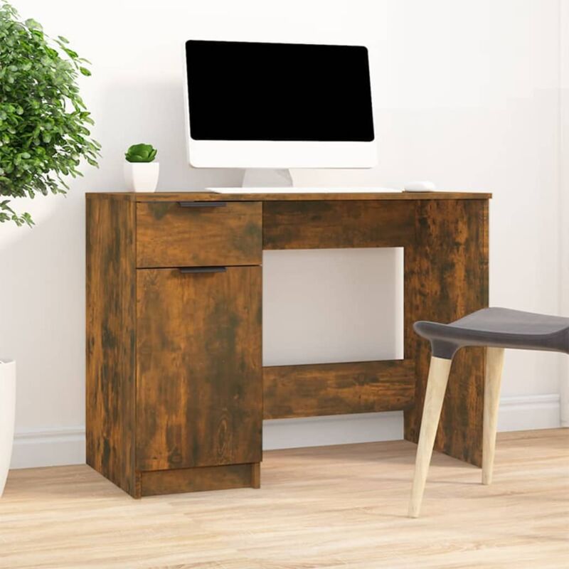 Vidaxl - Bureau Chêne fumé 100x50x75 cm Bois d'ingénierie