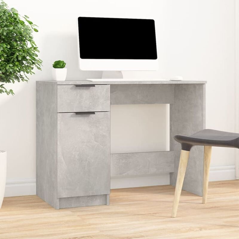 Vidaxl - Bureau Gris béton 100x50x75 cm Bois d'ingénierie