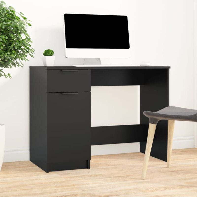 Vidaxl - Bureau noir 100x50x75 cm bois d'ingénierie