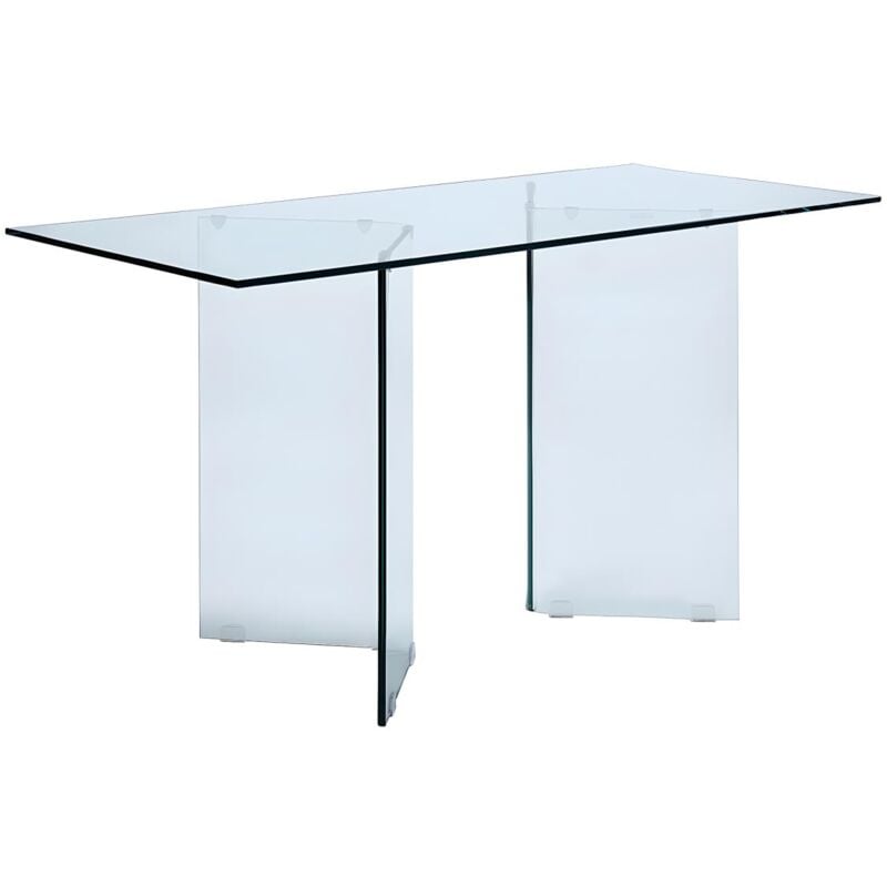 Vente-unique - Bureau clarissa - Verre trempé - Transparent