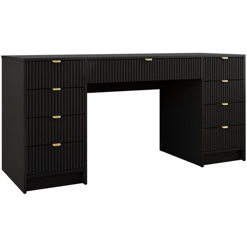 Mobilier1 - Bureau Comfivo Larmire 110, Noir, Avec tiroirs, Le nombre de portes: 0, Nombre de tiroirs: 0, 76x154x55cm