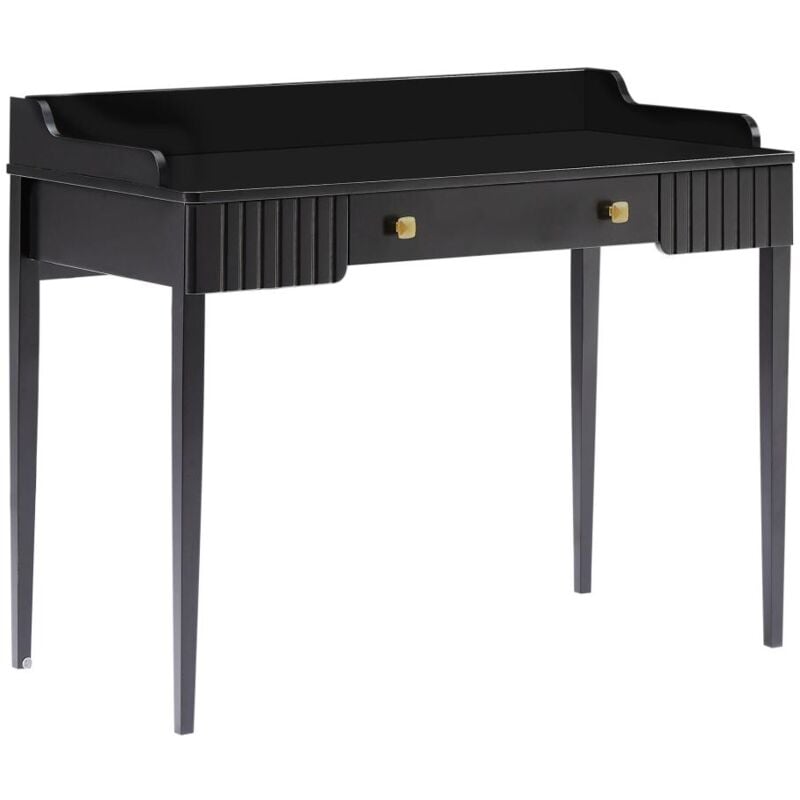 Pascal Morabito - Bureau console avec 1 tiroir - mdf - Noir mat - renevi de
