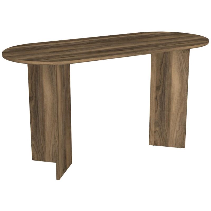 Vente-unique - Bureau console - Coloris : Naturel foncé - topania