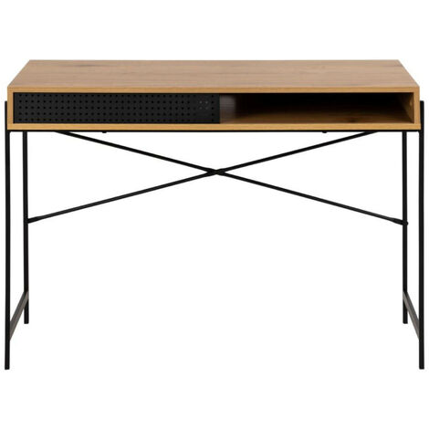 Bureau contemporain avec rangement et pieds métal - MAEL