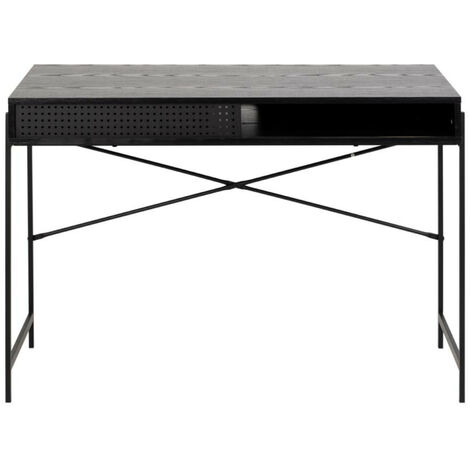 Bureau contemporain avec rangement et pieds métal - MAEL