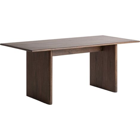 Bureau contemporain en bois de manguier finition artisanale marron - Marron bois naturel artisanal