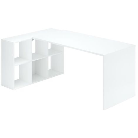 Bureau d'angle 6 cases plateau blanc L 140 cm - Maxicubes - Maxiburo