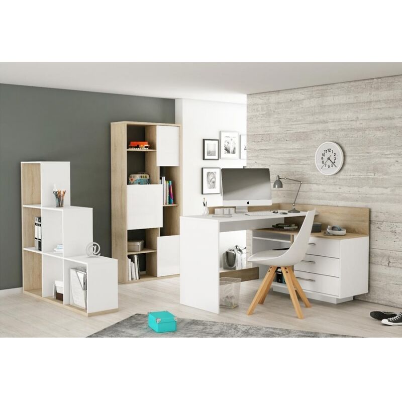 Befara - bureau d'angle avec tiroirs mirlo