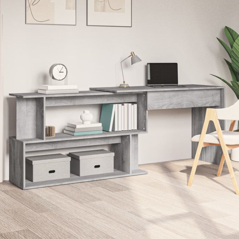 Vidaxl - Bureau d'angle Sonoma gris 200x50x76 cm Bois d'ingénierie