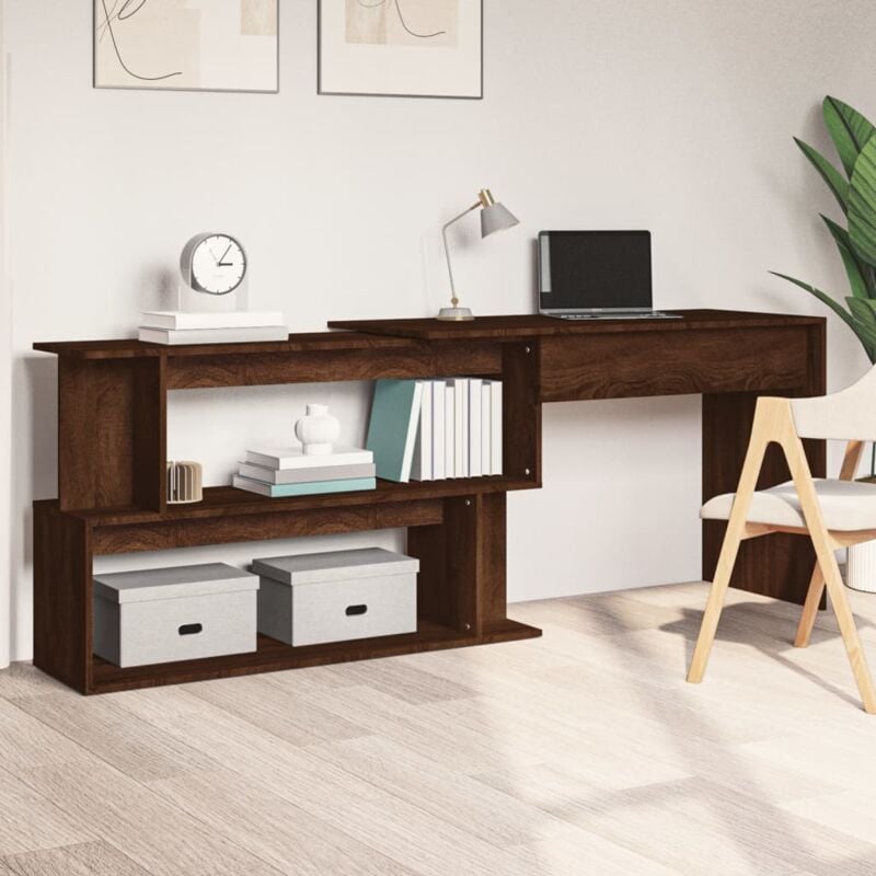 Vidaxl - Bureau d'angle Chêne marron 200x50x76 cm Bois d'ingénierie