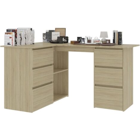 Bureau d'angle Chêne sonoma 145x100x76