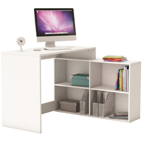 Bureau d'angle contemporain blanc Hember