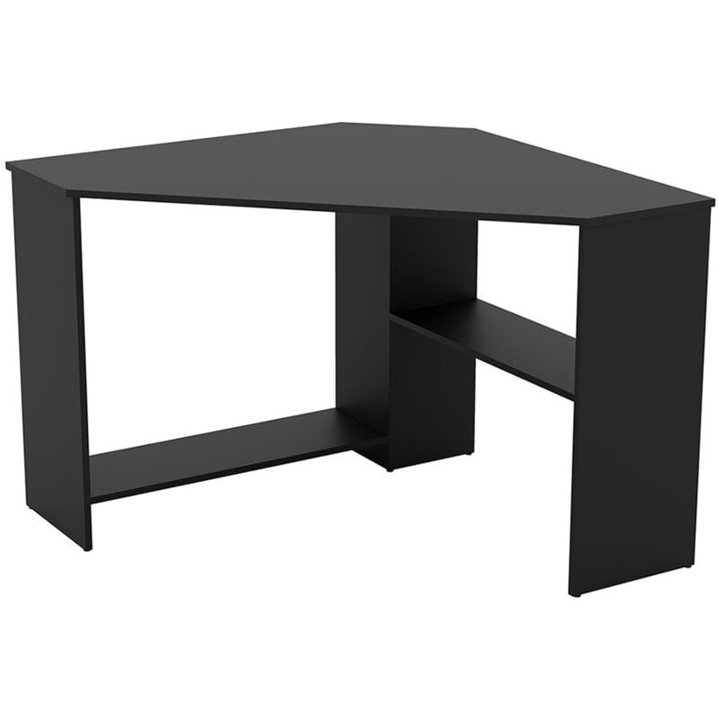 Meublorama - Bureau d'angle design collection karo coloris noir.