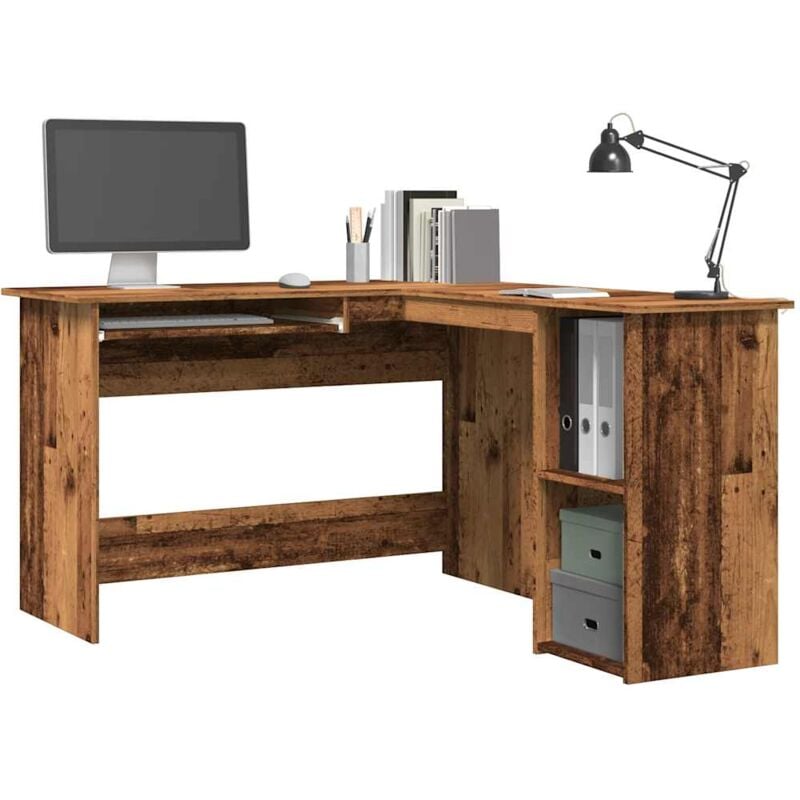Vidaxl - Bureau d'angle vieux bois 120x140x75 cm bois d'ingénierie