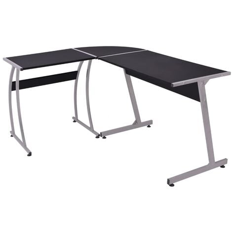 Bureau d'angle en forme de L Noir