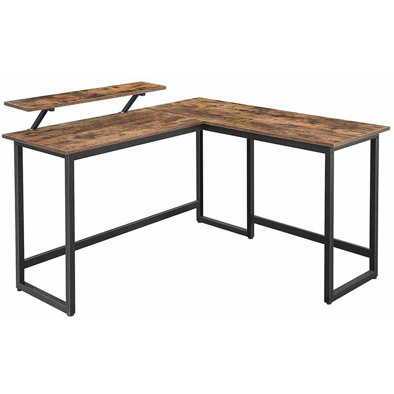 Red Deco - Bureau d'angle informatique FERGUSON Marron Médium MDF 140x130cm - Marron
