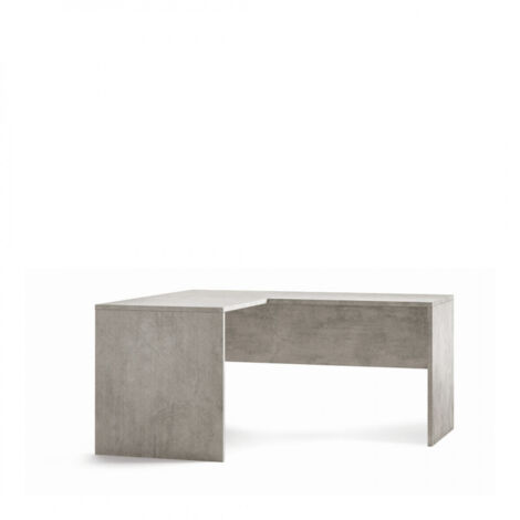 Bureau d'angle gauche 160 cm (L) x 150 cm (P) x 76 cm (H) – Finition ciment – ​​Sarmog