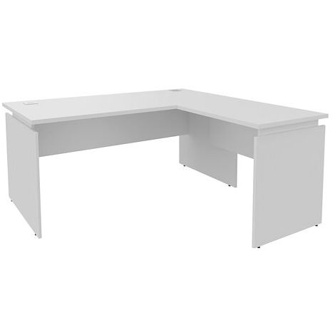 Bureau d'angle Ineo réglable en hauteur avec retour simple positionnable droite/gauche L160 x P160 cm blanc - blanc - Maxiburo