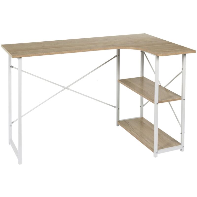 The Home Deco Factory - Bureau d'angle job Blanc Home Deco Factory