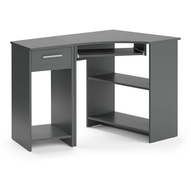 Vicco - Bureau d'angle Odin, Anthracite, 83x76cm Set avec armoire pc