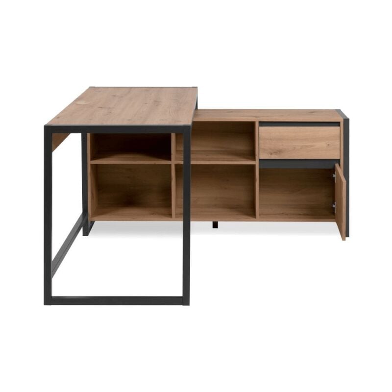 Webmarketpoint - Bureau d'angle réversible Denver37A en chêne anthracite