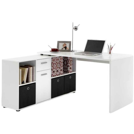 Bureau d'Angle Réversible "Oxela" 135cm Blanc