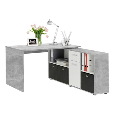 Bureau d'Angle Réversible "Oxela" 135cm Gris