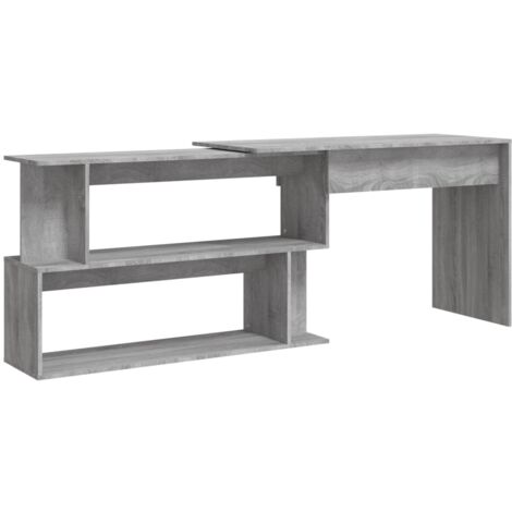 Bureau d'angle Sonoma gris 200x50x76 Bois d'ingénierie