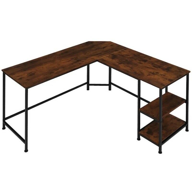 Le Poisson Qui Jardine - Bureau d'angle, style industriel et loft en bois foncé 138x138x75,5cm Le Poisson Qui Jardine - Bureau d'angle, style industriel et loft en bois foncé 138x138x75,5cm