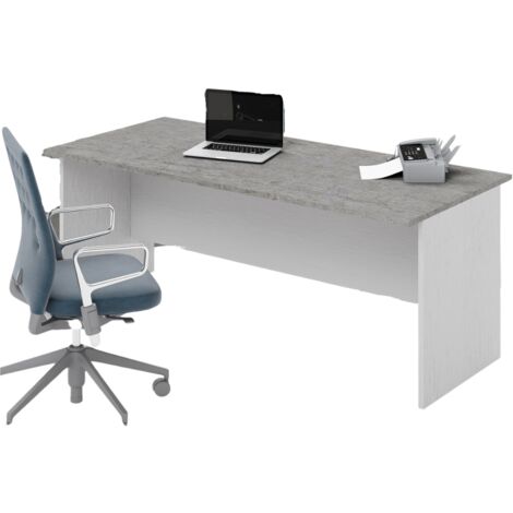 Bureau de bureau couleur Ciment H74x180x80cm