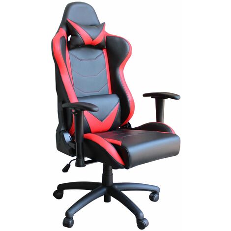 Bureau de bureau et de jeux ergonomiques dans des interlagos en cuir noir rouge