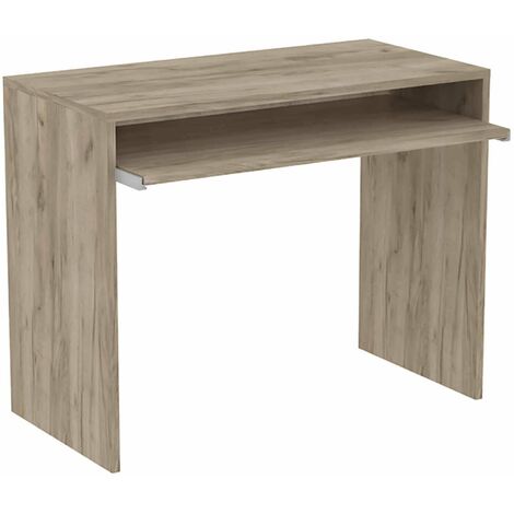 Bureau de bureau PC intérieur en studio en bois en bois bilaminé avec étagère amovible pour clavier penny BurlyWood