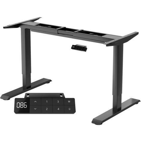 Bureau de bureau réglable en hauteur Devoko avec pieds électriques à 2 moteurs et 4 fonctions de mémoire, crochets et organiseur de câbles, cadre de bureau réglable en hauteur, port de chargement Type