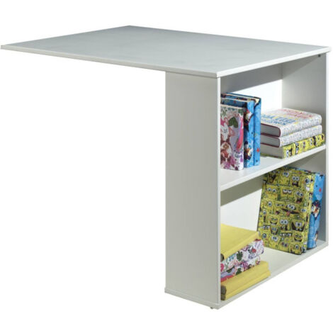 Bureau de Lit Enfant Surélevé "Pino" 94cm Blanc