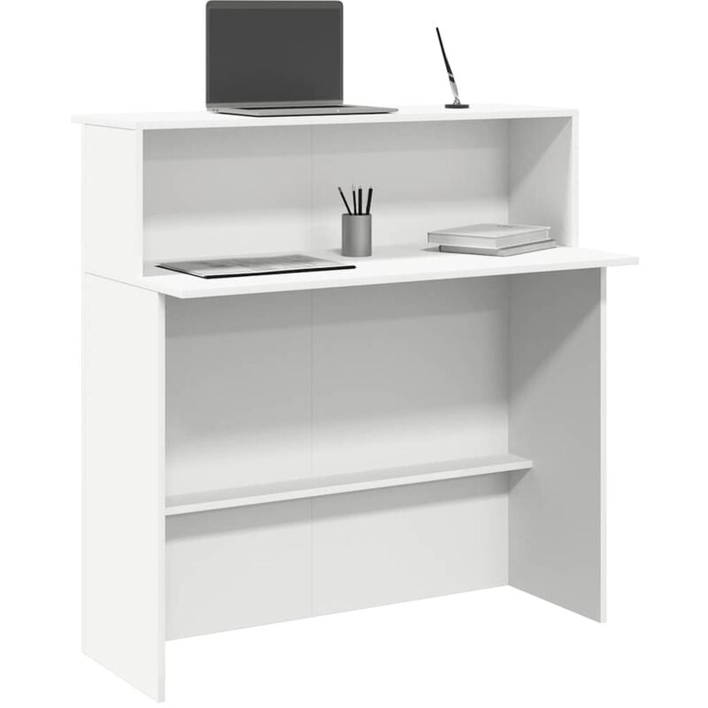 Vidaxl - Bureau de réception blanc 100x50x103,5 cm bois d'ingénierie