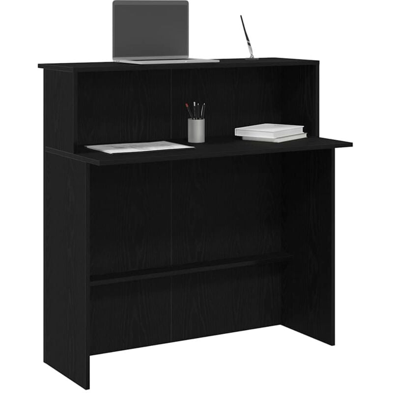 Vidaxl - Bureau de réception noir 100x50x103,5 cm bois d'ingénierie