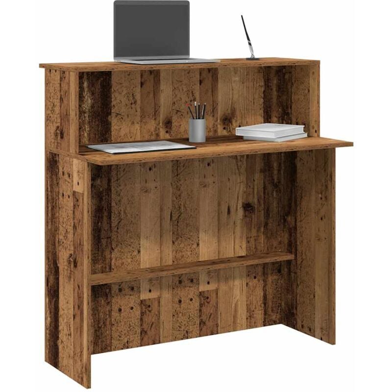 Vidaxl - Bureau de réception vieux bois 100x50x103,5cm bois d'ingénierie
