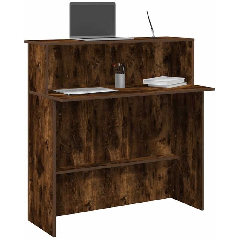 Vidaxl - Bureau de réception chêne fumé 100x50x103,5cm bois d'ingénierie
