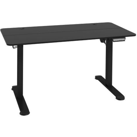 Bureau debout-assis, Électrique, avec anti-collision, Protection contre la surchauffe, Options de stockage, 140x70x72-116cm, Panneau de particules, Noir