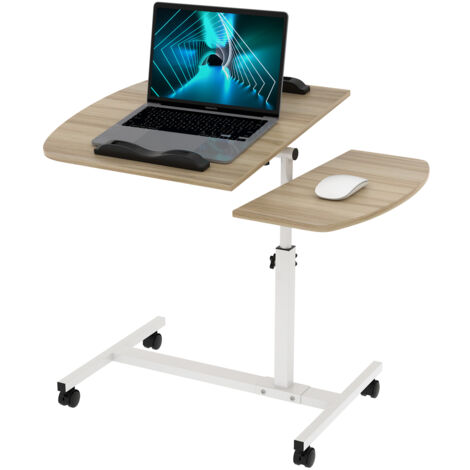 Bureau Debout Mobile Réglable en Hauteur pour Canapé/Chambre/Bureau 58 x 40 x 61-95cm