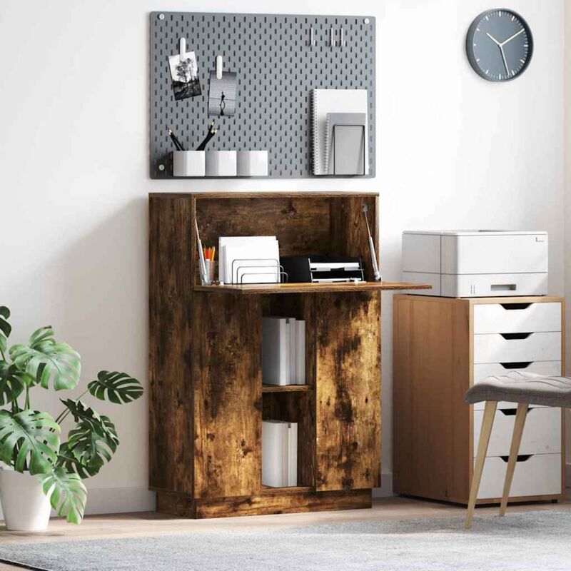 vidaXL Bureau Chêne fumé 71.5 x 31.5 x 106.5 cm Bois d'ingénierie