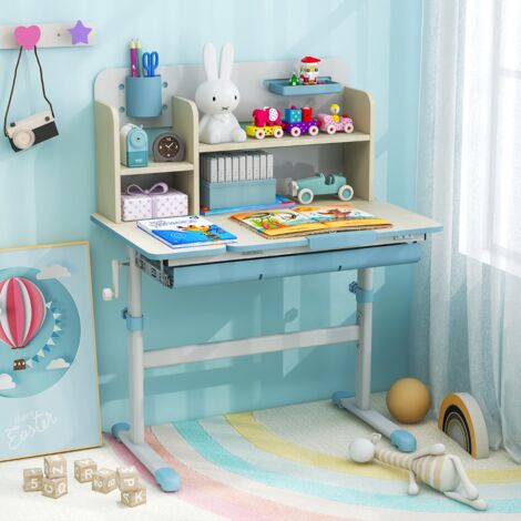 Organisateur De Jouets HOMCOM 3 Tiroirs - Coffre Rangement Plastique Bleu Pour Chambre Enfant, Salon, 3-6 Ans