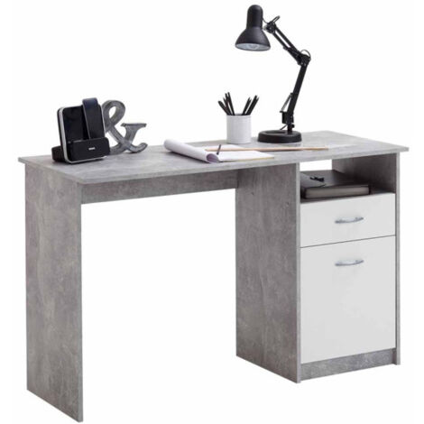 Bureau Design 1 Porte & 1 Tiroir "Sonka" 123cm Gris