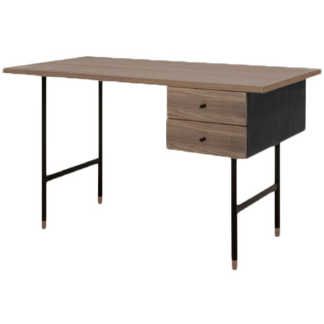 Bureau Design 2 Tiroirs "Jugend" 130cm Noyer