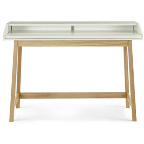 Bureau Design avec Plateau Coulissant "St James" 116cm Chêne & Blanc