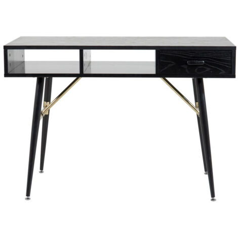 Bureau Design Avec Tiroir "Gold" 110cm Noir