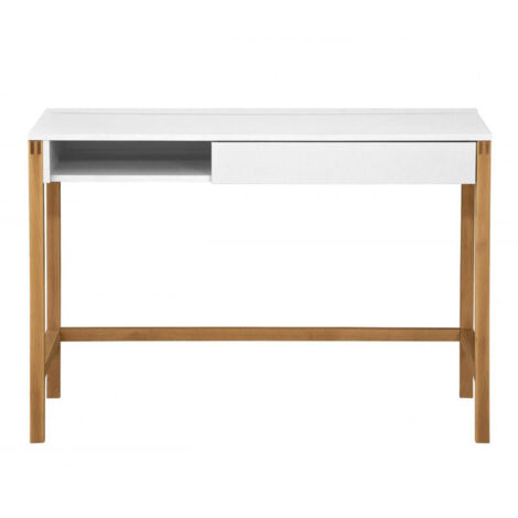 Bureau Design "Northgate" 112cm Chêne & Blanc
