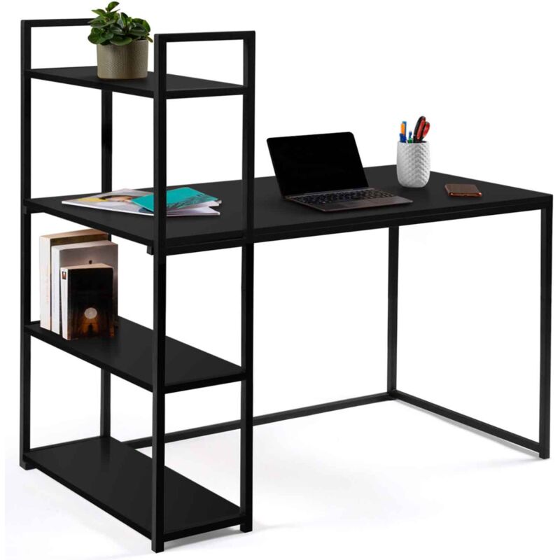 Idmarket - Bureau bibliothèque delson noir design industriel